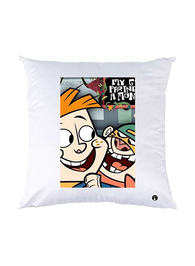 بي بي وسادة نوم مزينة بطبعات أبيض 30x30سم