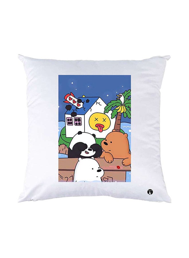 بي بي وسادة نوم مزينة بطبعات أبيض 30x30سم