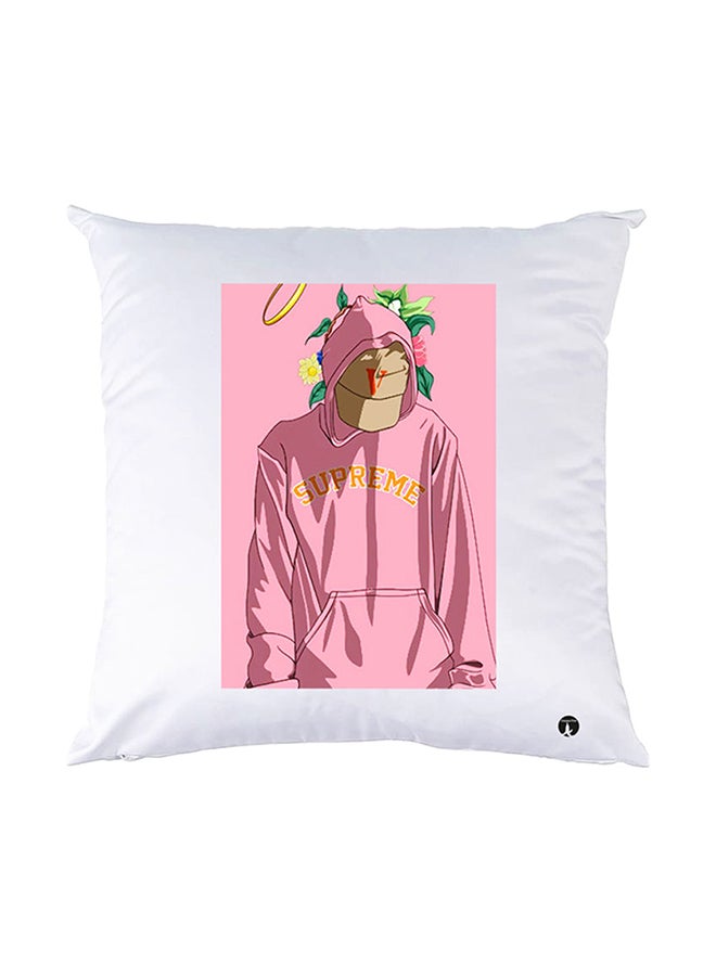 بي بي وسادة نوم مزينة بطبعات أبيض 30x30سم