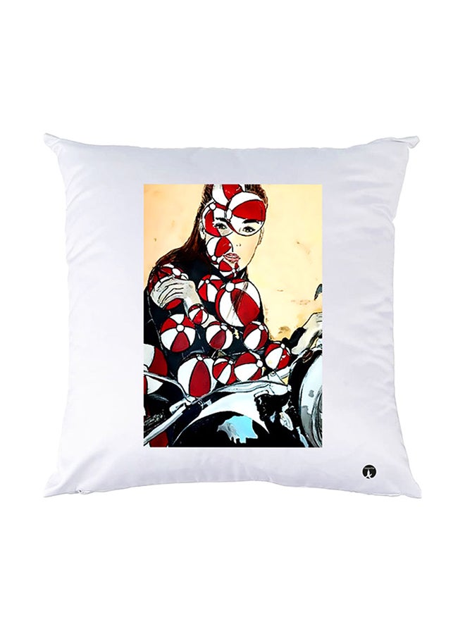 BP Printed Pillow White 30x30cm