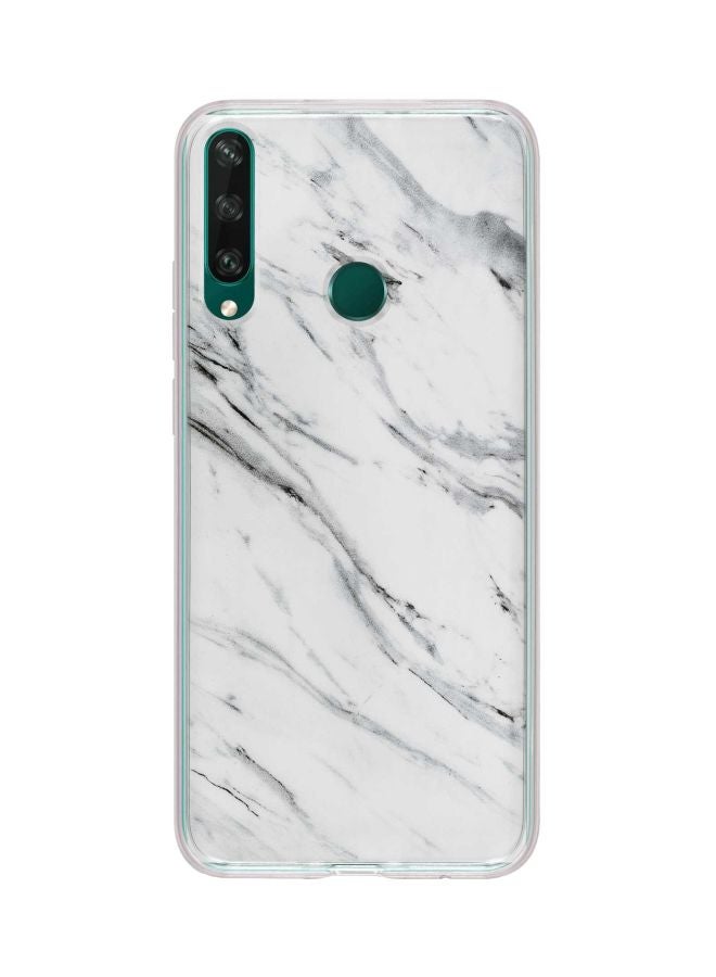 Stylizedd Classic Clear Series Marble Printed Case Cover For Huawei Y6p Grey/White - Image 1