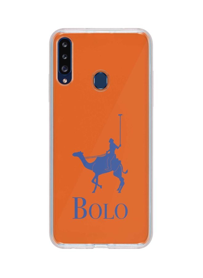 Stylizedd Classic Series Bolo Printed Case Cover For Samsung Galaxy A20s Orange/Blue - Image 1