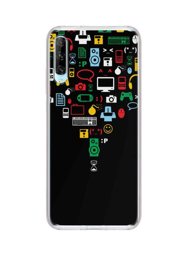 Stylizedd Classic Clear Series Convergence Printed Case Cover For Huawei Y9s Black/White/Red - Image 1