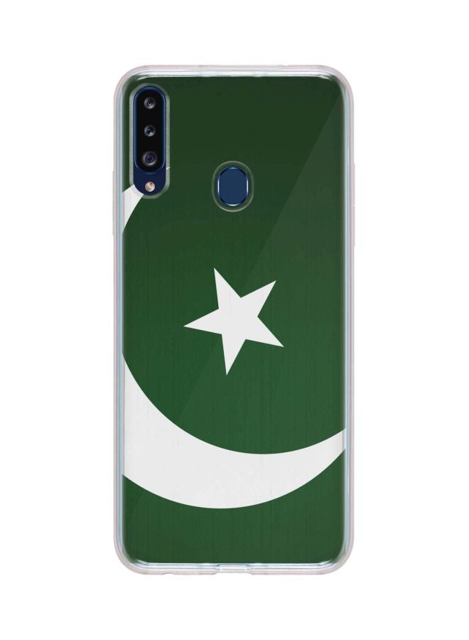 Stylizedd Classic Clear Series Flag Of Pakistan Printed Case Cover For Samsung Galaxy A20s Green/White - Image 1