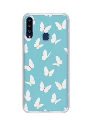 Classic Clear Series Fluttering Butterfly Printed Case Cover For Samsung Galaxy A20s Blue/White - v1601982491/N40880740A_1