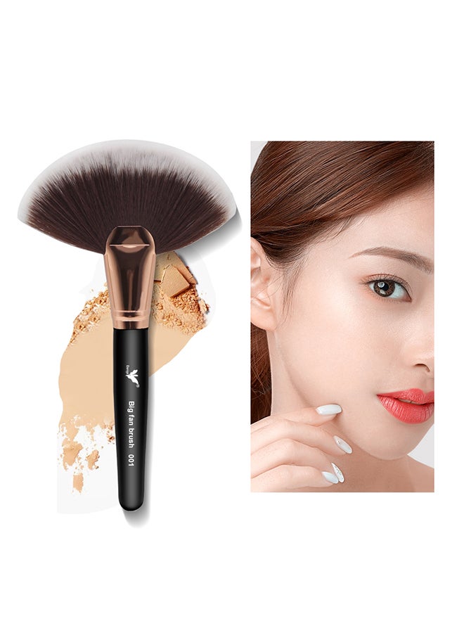 داروجي فرشاة احترافية كبيرة على شكل مروحة أسود - Image 2