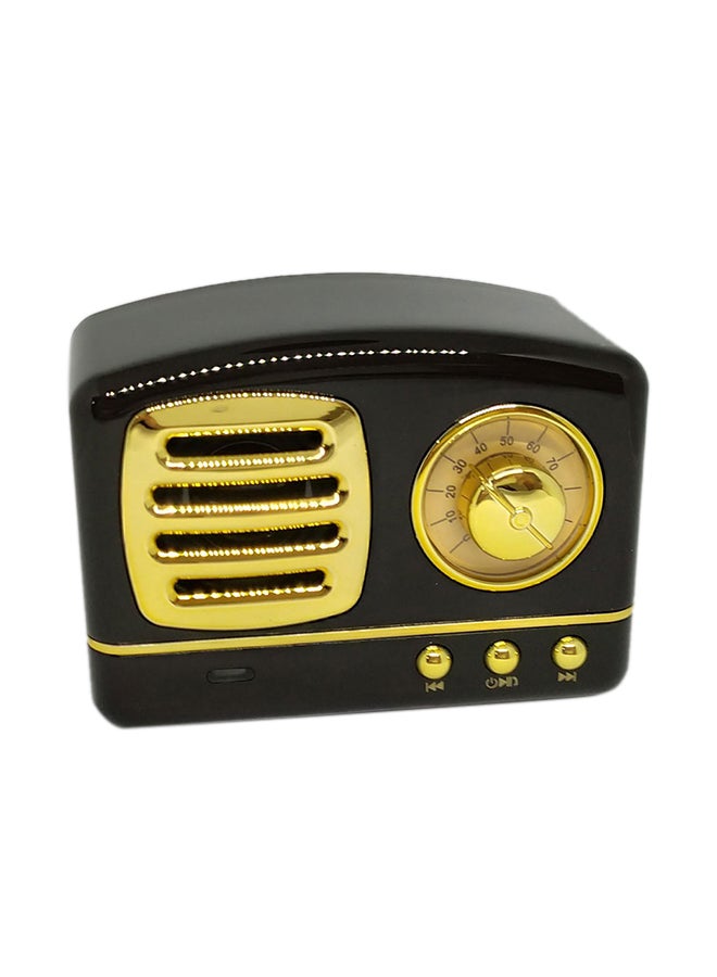 Retro Powerful Bass Mini Speaker Black/Gold - Image 2