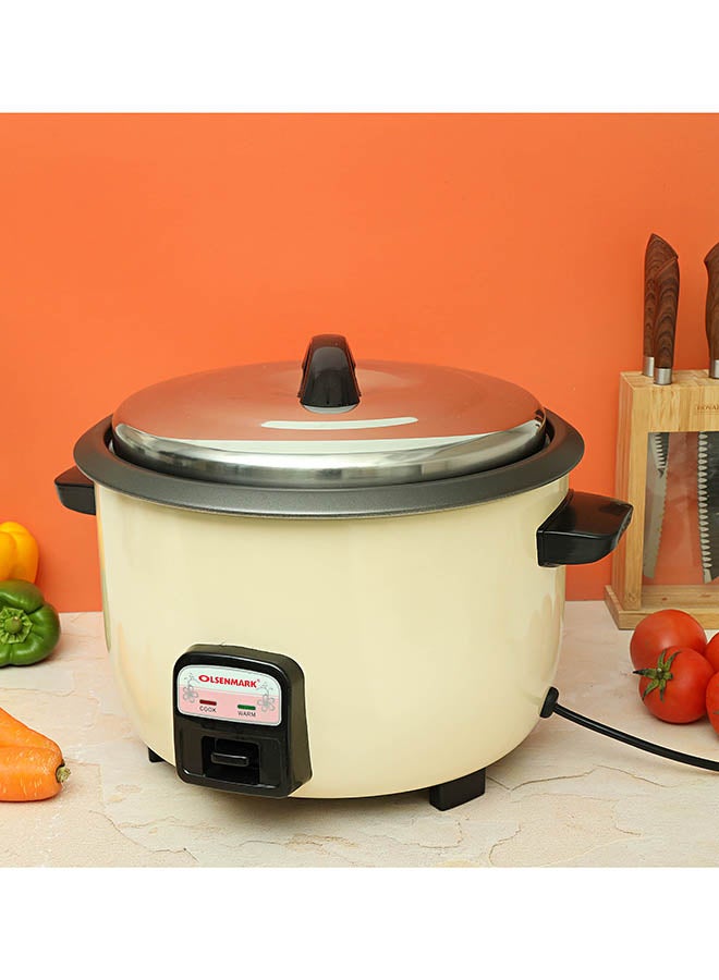 جهاز طهي الأرز كهربائي بسلك 2 في 1 سعة 4.2 لتر 4.2 L 1600 W OMRC2205 أبيض/ أسود