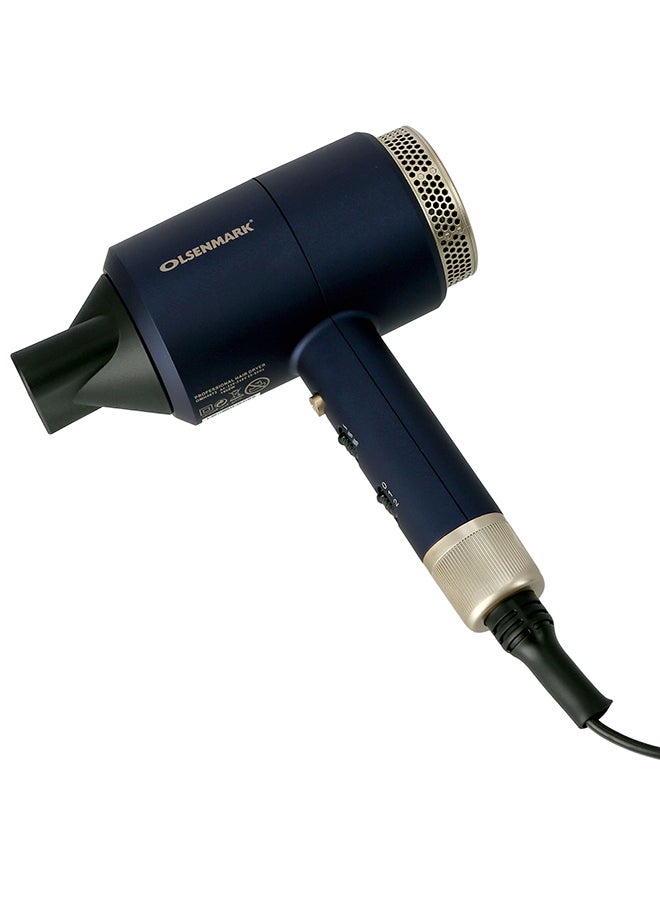 Olsenmark OMH4072 Professional Hair Dryer/Styler Blue/Gold - Image 2