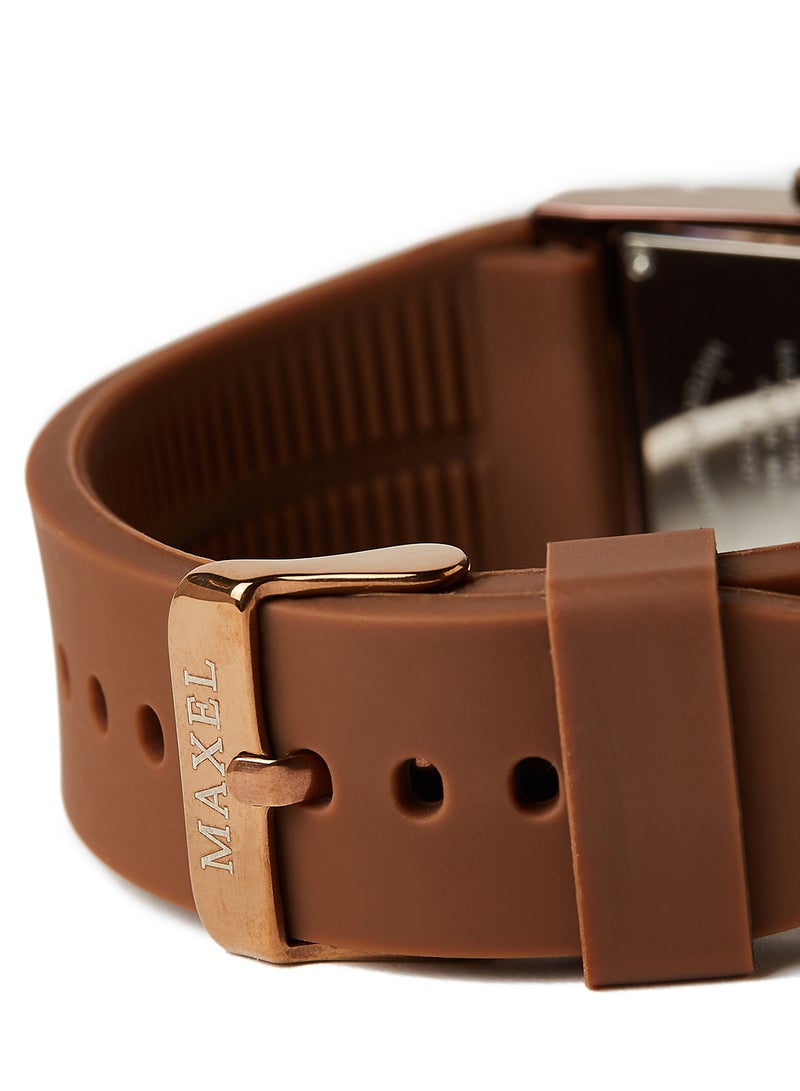ماكسل ساعة يد كوارتز بعقارب طراز MX644 - قياس 38 مم - لون بني - Image 3