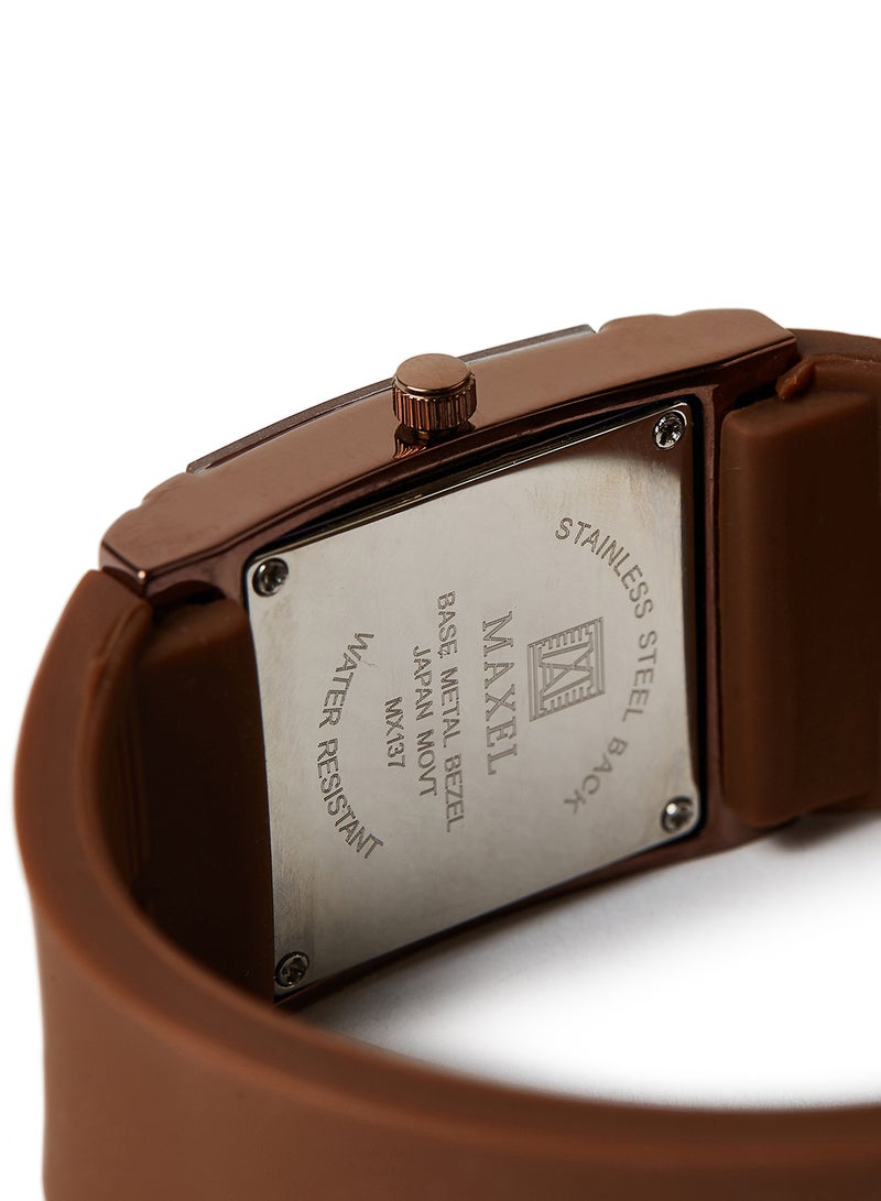 ماكسل ساعة يد كوارتز بعقارب طراز MX644 - قياس 38 مم - لون بني - Image 4