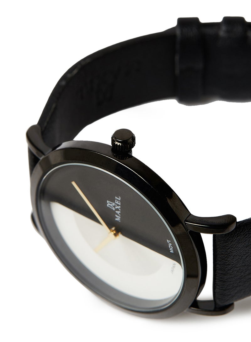 ماكسل ساعة يد كوارتز بعقارب طراز MX653 - قياس 38 مم - لون أسود - Image 2
