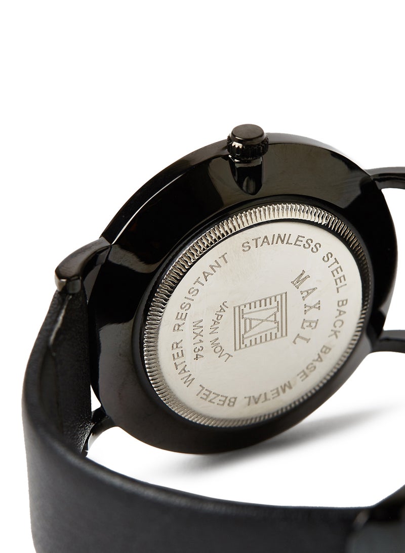 ماكسل ساعة يد كوارتز بعقارب طراز MX653 - قياس 38 مم - لون أسود - Image 4