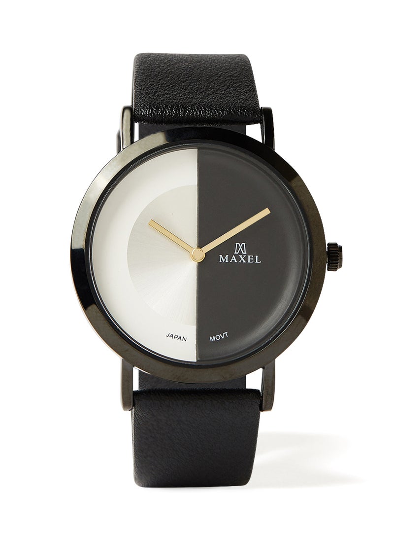 ماكسل ساعة يد كوارتز بعقارب طراز MX653 - قياس 38 مم - لون أسود - Image 1