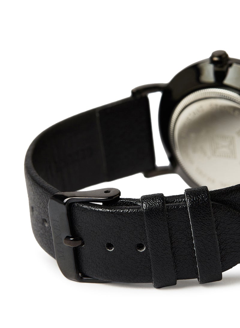 ماكسل ساعة يد كوارتز بعقارب طراز MX653 - قياس 38 مم - لون أسود - Image 3