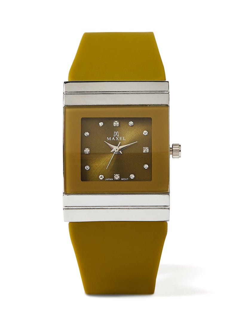 ماكسل ساعة يد كوارتز بعقارب طراز MX633 - قياس 38 مم - أخضر فاتح - Image 1