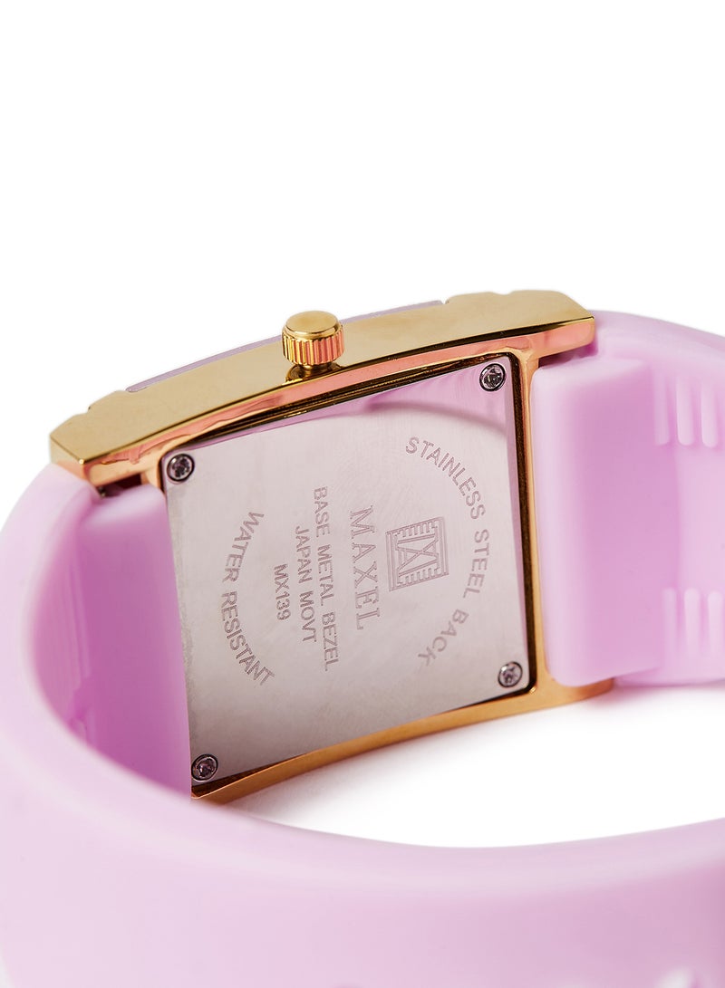 ماكسل ساعة يد كوارتز بعقارب طراز MX627 - قياس 38 مم - لون وردي - Image 4