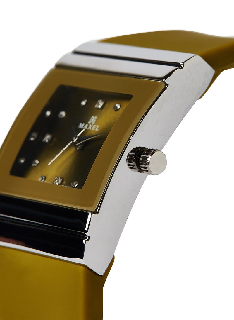 ماكسل ساعة يد كوارتز بعقارب طراز MX633 - قياس 38 مم - أخضر فاتح - Image 2