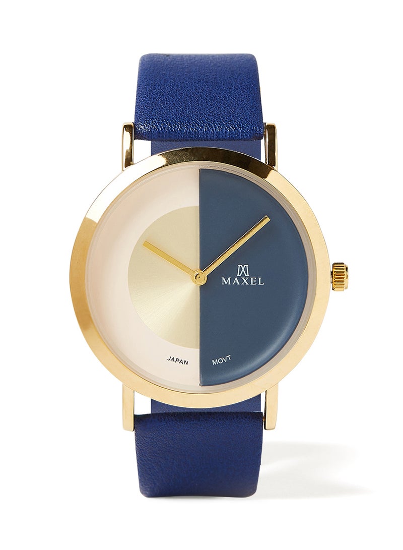 ماكسل ساعة يد كوارتز بعقارب طراز MX650 - قياس 38 مم - لون أزرق - Image 1