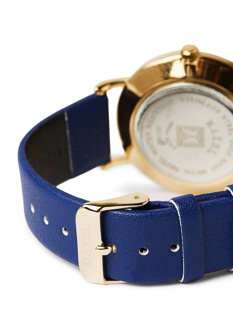 ماكسل ساعة يد كوارتز بعقارب طراز MX650 - قياس 38 مم - لون أزرق - Image 3