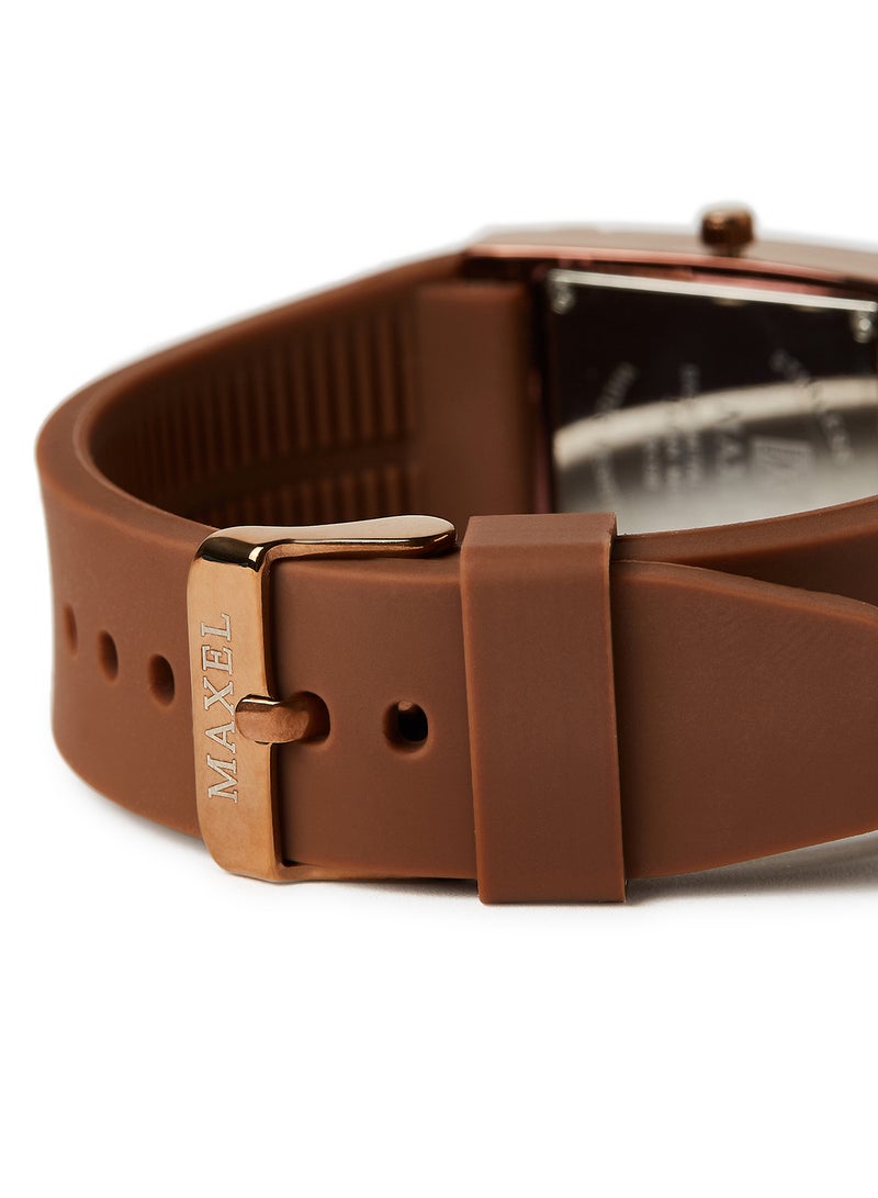 ماكسل ساعة يد كوارتز بعقارب طراز MX631 - قياس 38 مم - لون بني - Image 2
