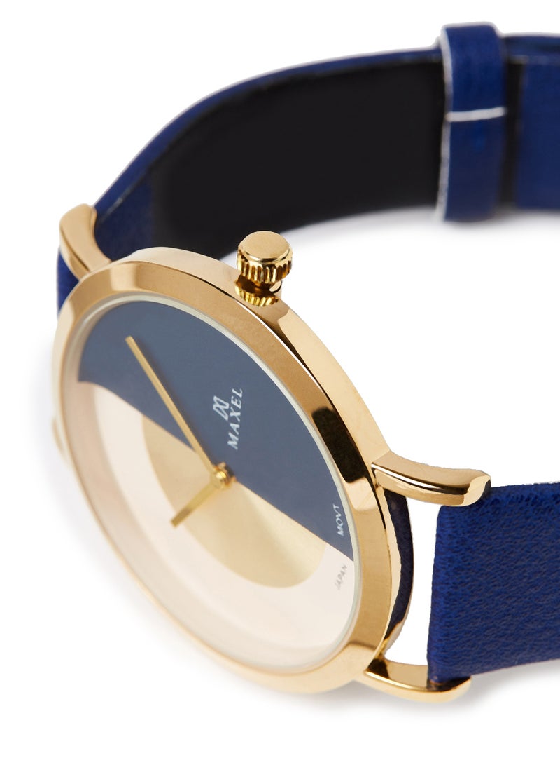 ماكسل ساعة يد كوارتز بعقارب طراز MX650 - قياس 38 مم - لون أزرق - Image 2