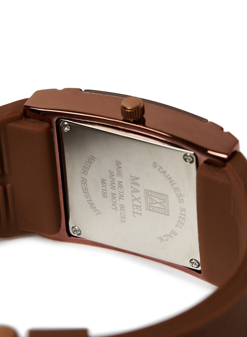 ماكسل ساعة يد كوارتز بعقارب طراز MX631 - قياس 38 مم - لون بني - Image 3