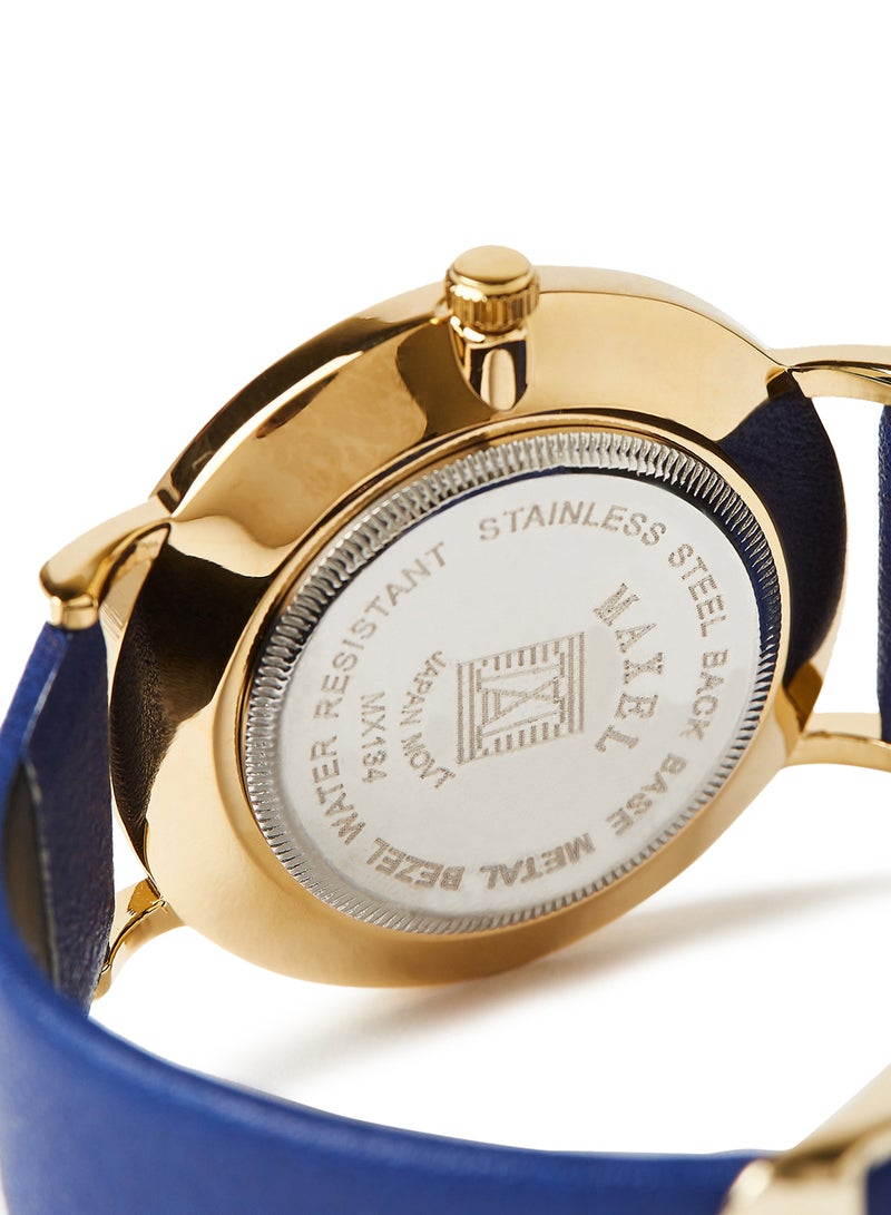 ماكسل ساعة يد كوارتز بعقارب طراز MX650 - قياس 38 مم - لون أزرق - Image 4