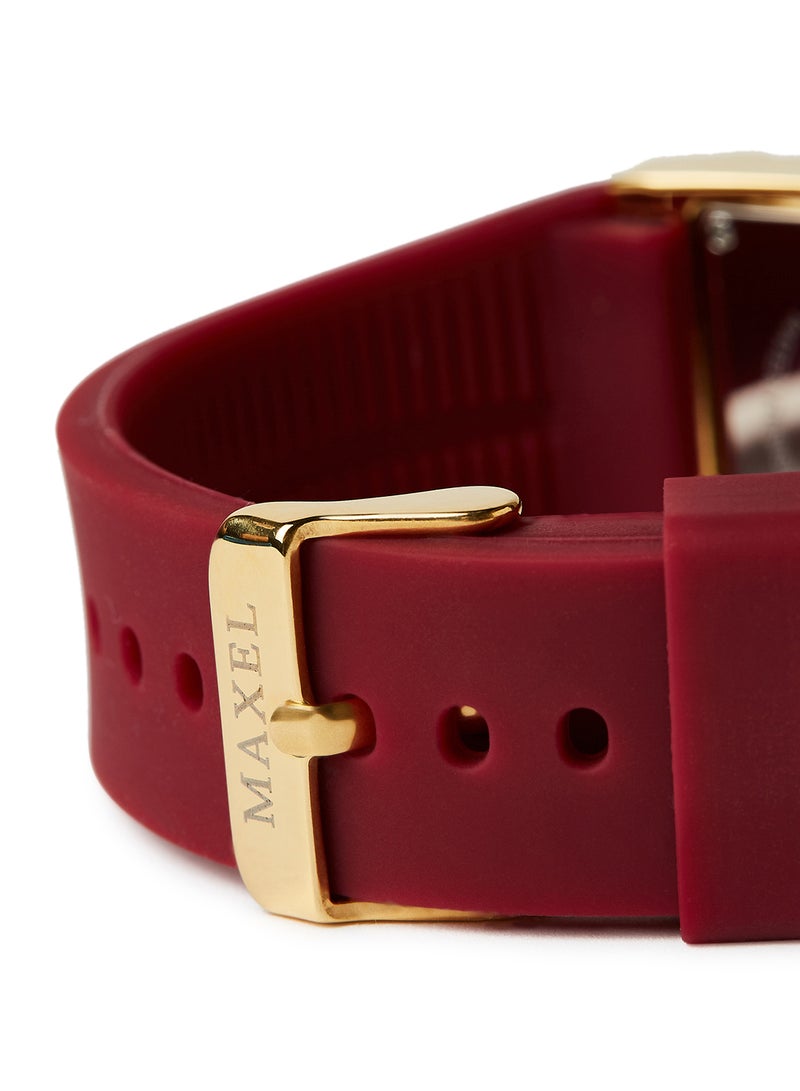 ماكسل ساعة يد كوارتز بعقارب طراز MX630 - قياس 38 مم - لون أحمر - Image 3