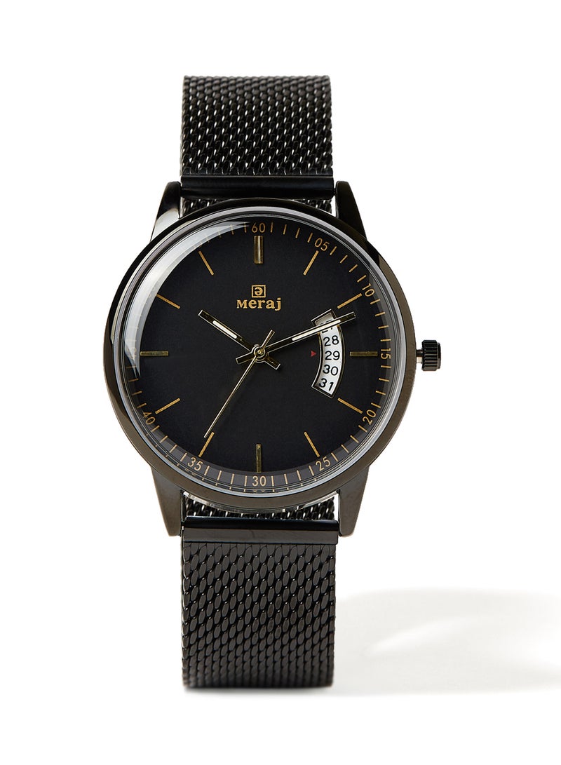 MERAJ Men's Analog Quartz Watch MJ691 - 42 mm - Black - Image 1
