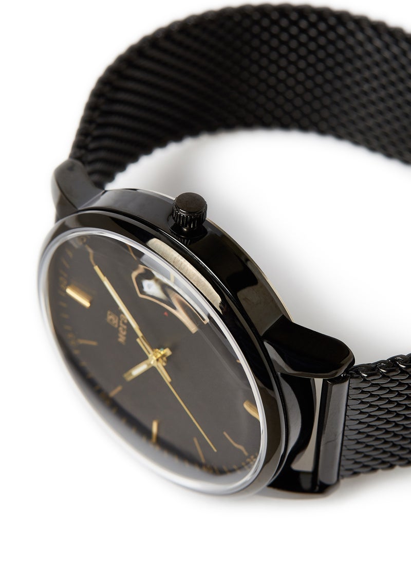 MERAJ Men's Analog Quartz Watch MJ691 - 42 mm - Black - Image 2