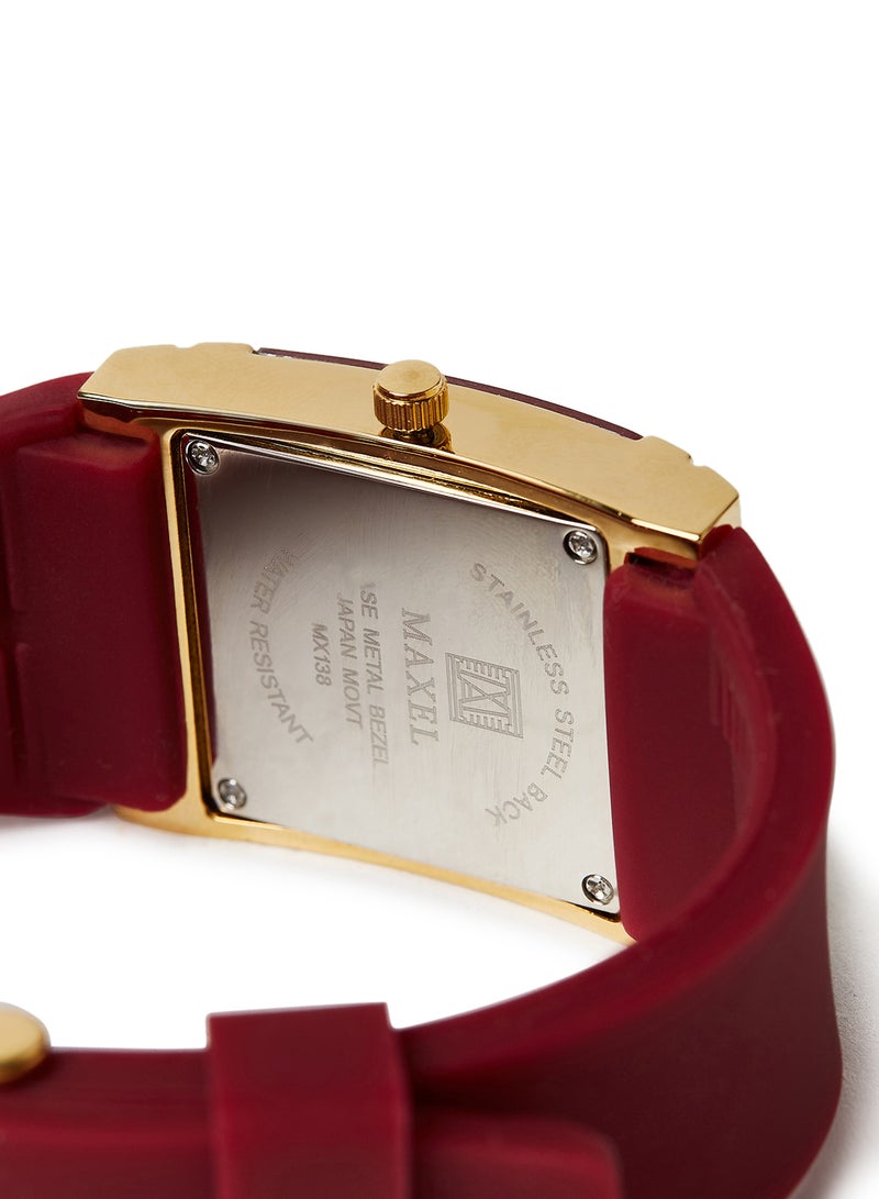 ماكسل ساعة يد كوارتز بعقارب طراز MX630 - قياس 38 مم - لون أحمر - Image 4