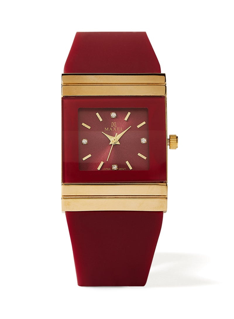 ماكسل ساعة يد كوارتز بعقارب طراز MX641 - قياس 38 مم - أحمر - Image 1