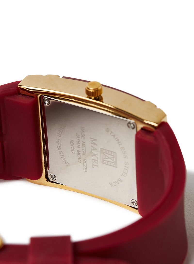 ماكسل ساعة يد كوارتز بعقارب طراز MX641 - قياس 38 مم - أحمر - Image 4
