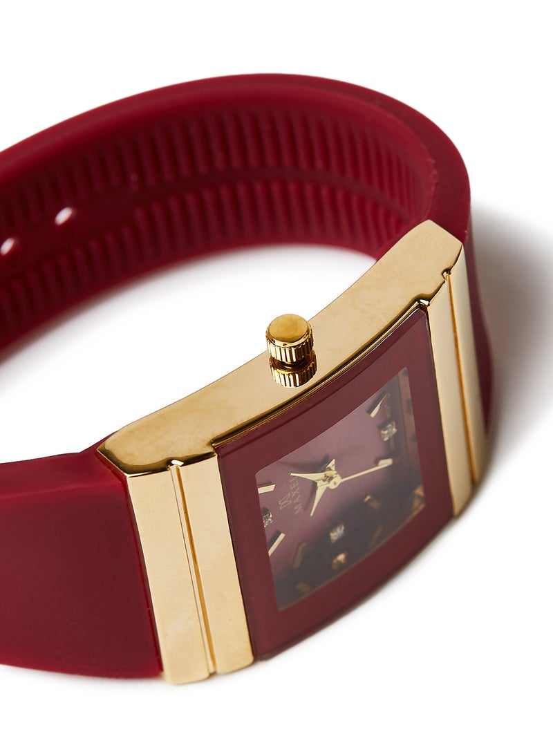 ماكسل ساعة يد كوارتز بعقارب طراز MX641 - قياس 38 مم - أحمر - Image 2