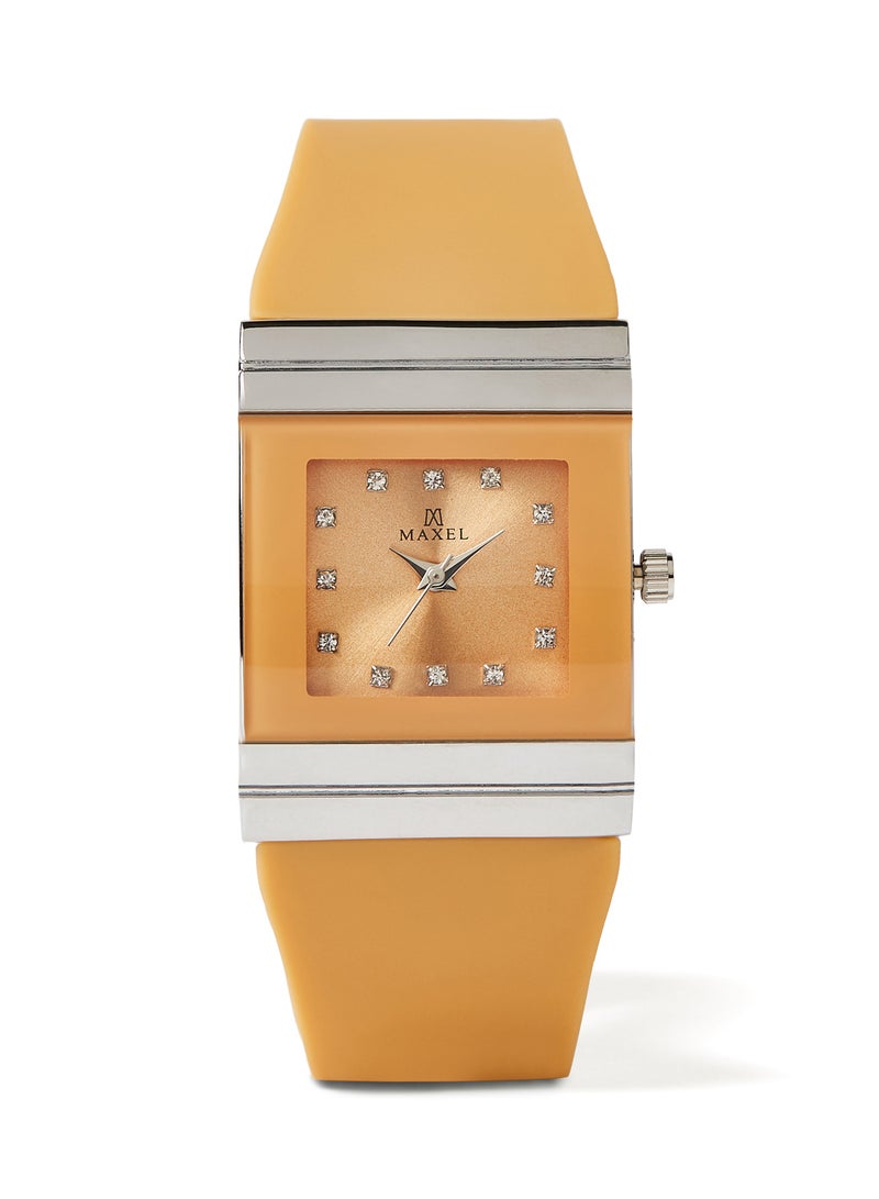 ماكسل ساعة يد كوارتز بعقارب طراز MX634 - قياس 38 مم - لون بني فاتح - Image 1