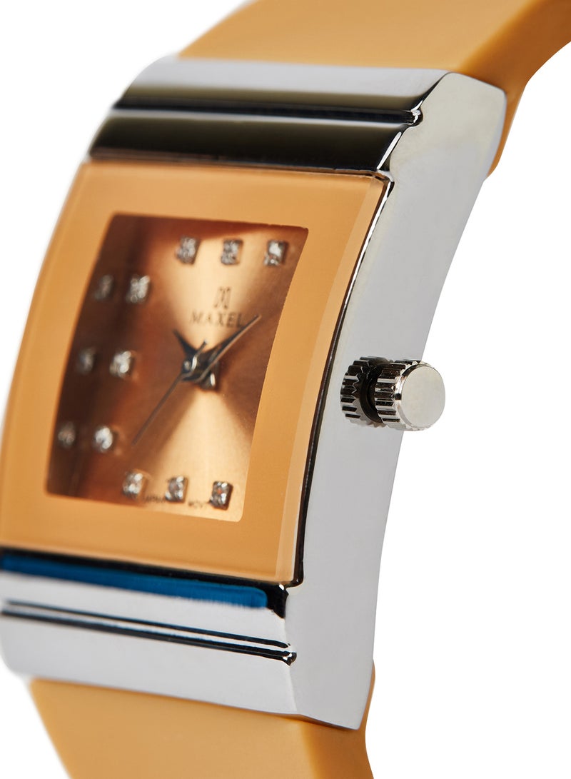 ماكسل ساعة يد كوارتز بعقارب طراز MX634 - قياس 38 مم - لون بني فاتح - Image 2