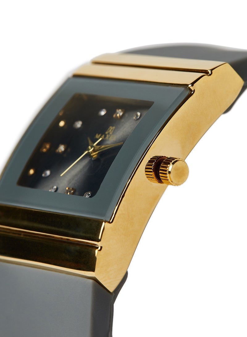 ماكسل ساعة يد كوارتز بعقارب طراز MX628 - قياس 38 مم - لون رمادي - Image 2