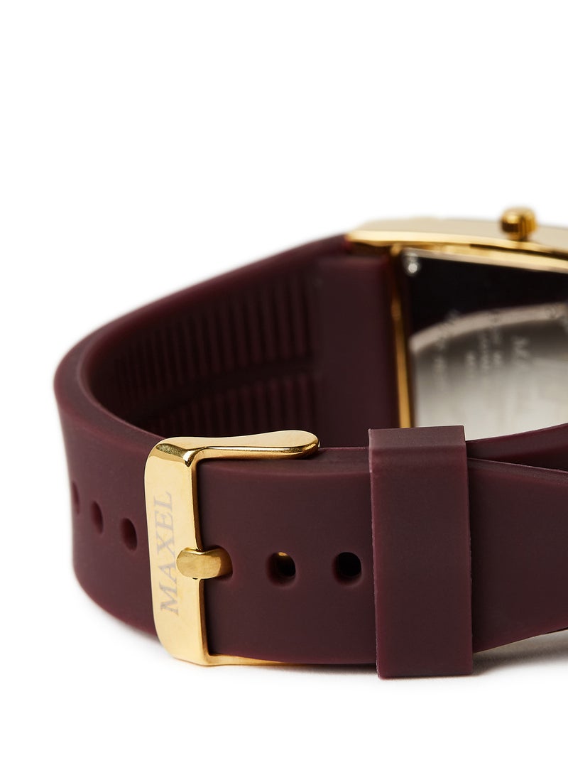 ماكسل ساعة يد كوارتز بعقارب طراز MX645 - قياس 38 مم - لون خمري - Image 3