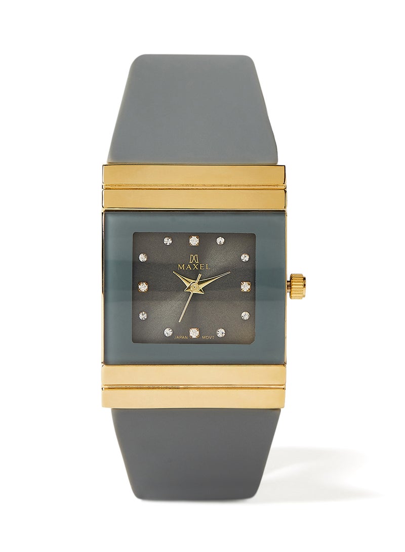 ماكسل ساعة يد كوارتز بعقارب طراز MX628 - قياس 38 مم - لون رمادي - Image 1