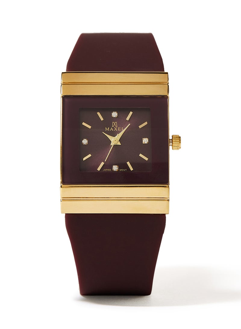 ماكسل ساعة يد كوارتز بعقارب طراز MX645 - قياس 38 مم - لون خمري - Image 1