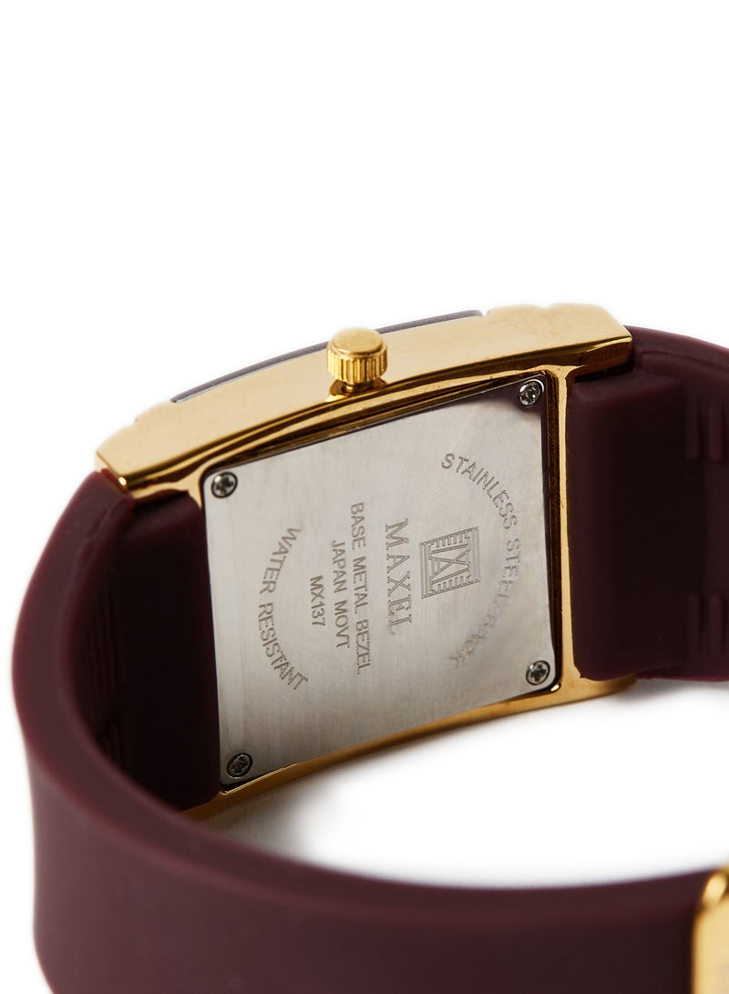 ماكسل ساعة يد كوارتز بعقارب طراز MX645 - قياس 38 مم - لون خمري - Image 4