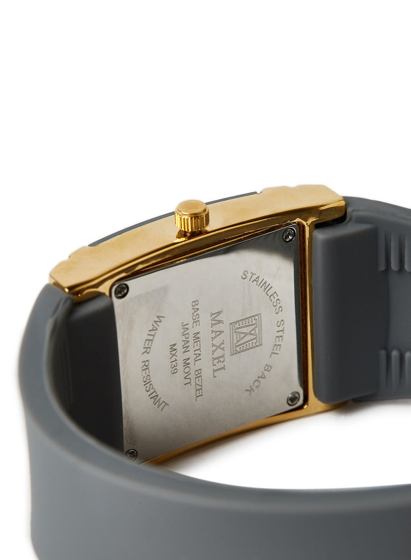 ماكسل ساعة يد كوارتز بعقارب طراز MX628 - قياس 38 مم - لون رمادي - Image 4