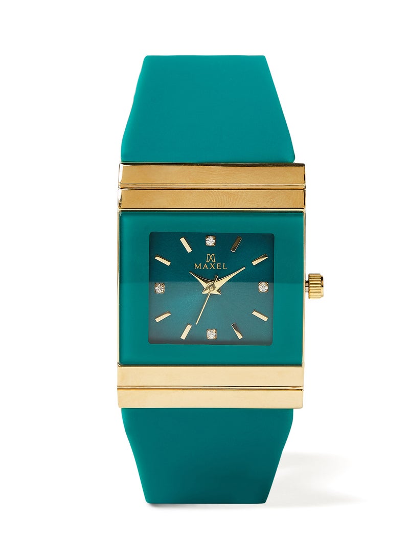 ماكسل ساعة يد كوارتز بعقارب طراز MX637 - قياس 38 مم - لون أخضر - Image 1