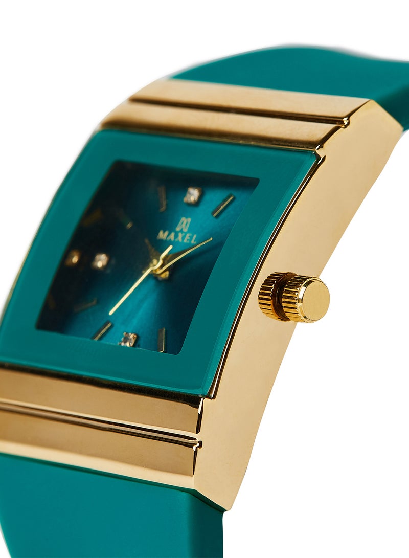 ماكسل ساعة يد كوارتز بعقارب طراز MX637 - قياس 38 مم - لون أخضر - Image 2