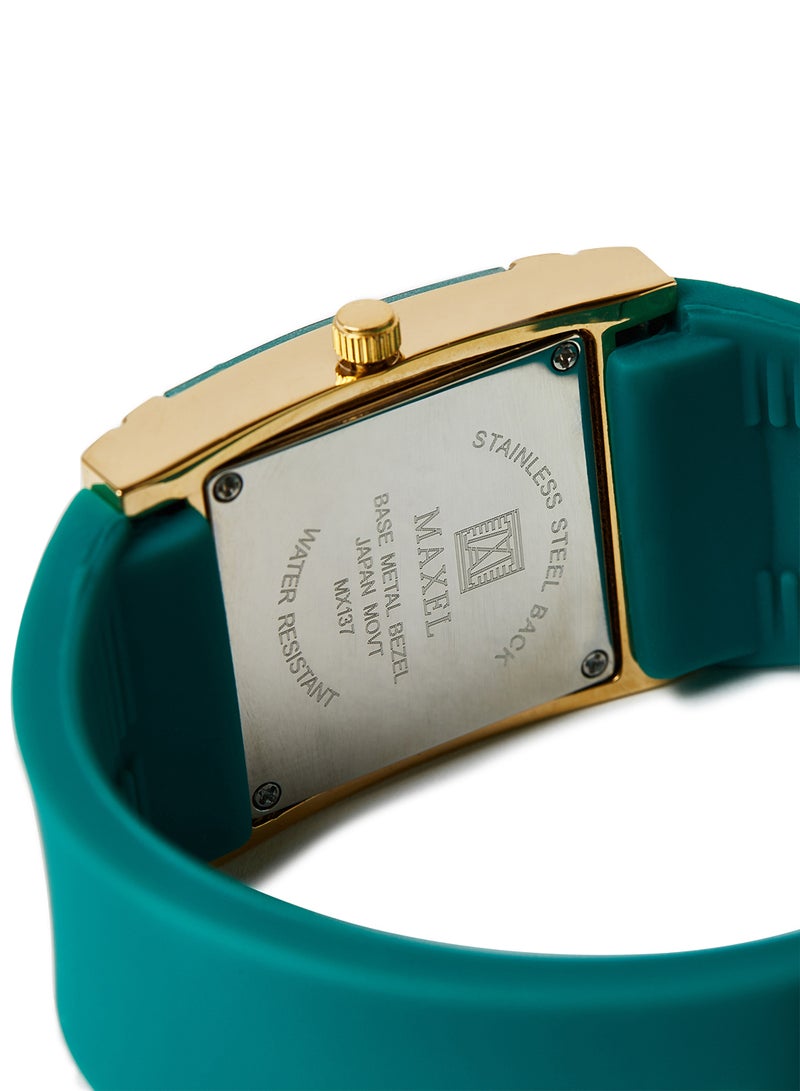 ماكسل ساعة يد كوارتز بعقارب طراز MX637 - قياس 38 مم - لون أخضر - Image 4