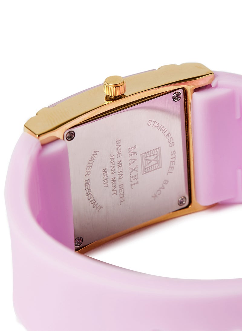 ماكسل ساعة يد كوارتز بعقارب طراز MX636 - قياس 38 مم - لون وردي - Image 4