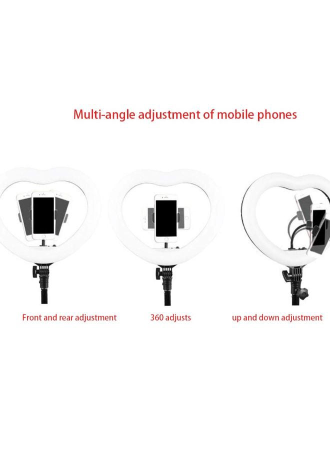 LED Ring Fill Light Heart-Shaped Fill Light Cool Warm Color Temperature Endless Tone Black - Image 2