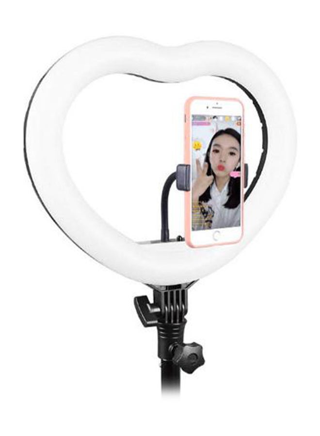 LED Ring Fill Light Heart-Shaped Fill Light Cool Warm Color Temperature Endless Tone Black - Image 1