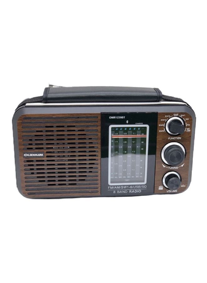 Olsenmark Rechargeable FM Radio OMR1239BT Brown/Black  - Image 1